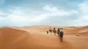 group of people riding on camels jigsaw puzzle