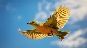 A bird flying through the air with its wings spread jigsaw puzzle