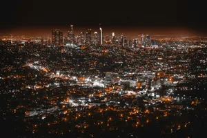 aerial view of cityscape at night jigsaw puzzle