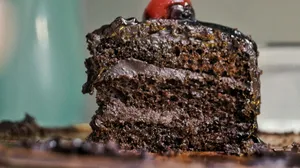 chocolate cake with chocolate syrup jigsaw puzzle
