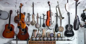 assorted-color guitar lot jigsaw puzzle