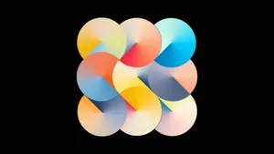 a black background with a multicolored apple logo jigsaw puzzle