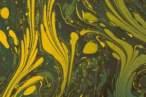 Vibrant abstract art with swirling yellow and green patterns, evoking creativity and modern aesthetics. jigsaw puzzle