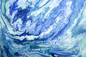 Swirling blue and white fluid art creates a mesmerizing abstract effect. jigsaw puzzle