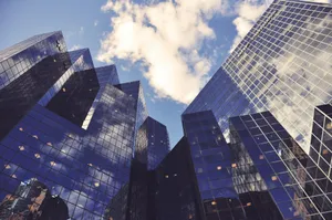 low angle photo of curtain wall building jigsaw puzzle