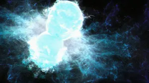 a large blue object in the middle of a space filled with stars jigsaw puzzle