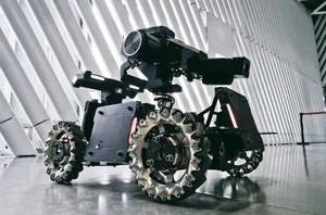 A black and white photo of a camera on wheels jigsaw puzzle