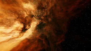 A stunning view of a fiery nebula alongside a star-filled cosmic expanse. jigsaw puzzle