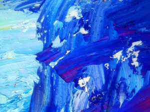 Dynamic blue abstract oil painting with texture and depth, perfect for creative designs. jigsaw puzzle
