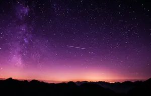 silhouette photo of mountain during night time jigsaw puzzle