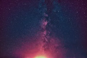 multicolored star view at night jigsaw puzzle