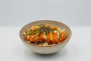 a bowl filled with rice and meat covered in sauce jigsaw puzzle
