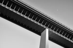grayscale photo of concrete bridge jigsaw puzzle