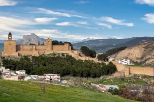 Scenic view of the Alcazaba in Antequera, Spain, surrounded by rural landscape. jigsaw puzzle