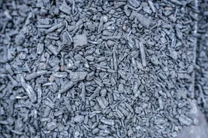 Detailed view of gray charcoal pieces, showcasing texture and pattern in Srinagar. jigsaw puzzle