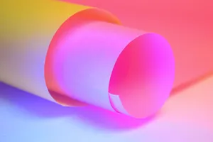 Colorful abstract image of rolled paper with bright neon lighting. jigsaw puzzle