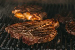 grilled meat on black charcoal grill jigsaw puzzle