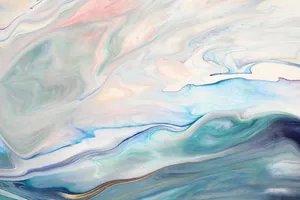 an abstract painting with blue, pink, and white colors jigsaw puzzle