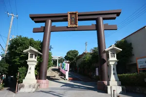 Traditional Shinto Torii gate entrance at Naminoue Shrine in Naha, Okinawa, Japan. jigsaw puzzle