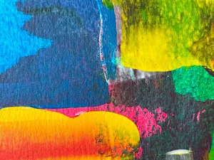 A vibrant abstract painting with vivid colors and modern art style. jigsaw puzzle