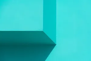 Minimalist abstract image featuring geometric shapes in vibrant turquoise hues. jigsaw puzzle