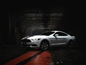 a white car parked in a dark tunnel jigsaw puzzle