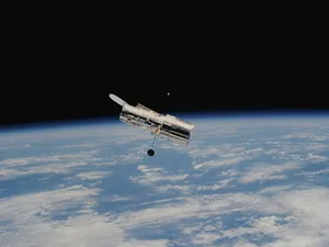 Hubble Space Telescope above earth's atmosphere jigsaw puzzle