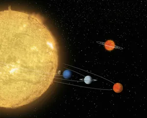 an artist's rendering of the solar system jigsaw puzzle