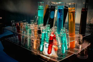 a bunch of test tubes filled with different colored liquids jigsaw puzzle